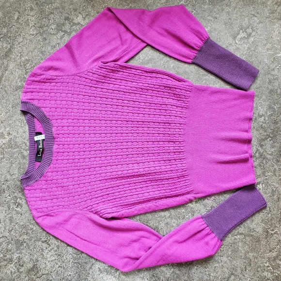 Lida Baday Silk Cashmere Italy Vibrant Magenta Plum Fine Sweater  XS? - Picture 2 of 10